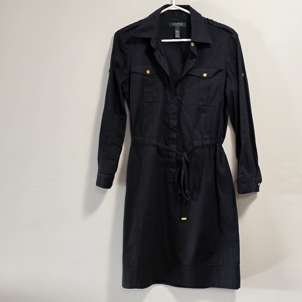 Lauren Ralph Lauren dress Belted Shirt Color Black